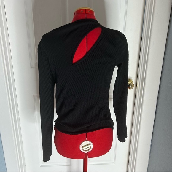 ➕Zara Black Cutout knit top Large Viscose/Nylon - Picture 3 of 6